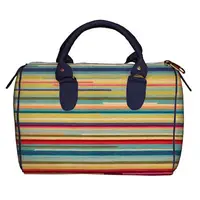 Сумка бочонок Barrel Разноцветные горизонтальные полосы 28x18x17 см (SB_15M078_TSI)