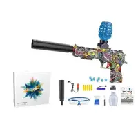 Пістолет GLOCK стріляє орбізами, м’якими патронами, від акумулятора 3.7 V, глушник, захисні окуляри. Multicolor (152103)