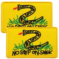 Набор шевронов 2 шт с липучкой No step on snek 5х8 см Не наступай на змею вышитый патч нашивка Змея