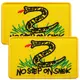 Набор шевронов 2 шт с липучкой No step on snek 5х8 см Не наступай на змею вышитый патч нашивка Змея