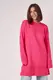 Вязаная женская туника oversize с разрезами по бокам - фуксия цвет, ONE SIZE (есть размеры)