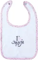 Слюнявчик Bubaba by FreeON I LOVE MOM PINK водонепроницаемый