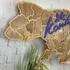 Настенная деревянная карта Украины с логотипом компании на заказ