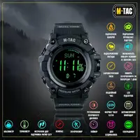 Часы тактические мужские M-Tac Adventure Black Водостойкие мультифункциональные наручные часы 19 функций