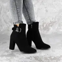 Женские ботильоны на каблуке Fashion Marty 1448 40 размер 25,5 см Черный