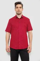 Рубашка мужская с принтом, цвет бордовый, 186R7313