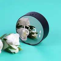 Дзеркальньний LED годинник з будильником і термометром DT-6506 Black (зелена підсвітка) (5427)