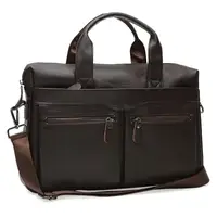 Мужская кожаная сумка Borsa Leather K18612-brown