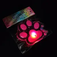 Лапка-антистрес велика, 13 см, плоска, прозора з LED підсвічуванням БЛАКИТНА