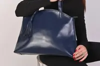 Женская сумка синяя натуральная кожа код 7-1010