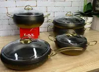Набор посуды OMS 3024-IND-Gold 9 предметов золотистый