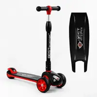 Самокат триколісний Best Scooter складний, колеса PU зі світлом. Black and red (105386)