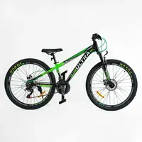 Велосипед спортивный 26" Corso ULTRA, рама алюминиевая, оборудование Shimano, 21 скорость, собранный на 75%. Green (147913)
