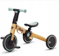 Беговел велосипед детский 3-х колесный с педалями 3в1 KiderKraft 4TRIKE Flower Blue / Велобег для детей