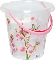 Відро з декором 12 л без кришки Irak Plastik SK-150