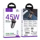 Адаптер автомобильный HOCO Rigorous port car charger NZ16B |2Type-C, 45W/3A, PD25W/QC|