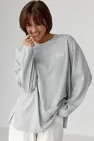 Лонг вільного фасону з написом - сірий цвет, ONE SIZE