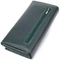 Зручний вертикальний гаманець із натуральної шкіри ST Leather 23086 Зелений