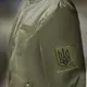 Шеврон на липучке Герб Трезубец Украины 6х8 см хаки вышитый патч нашивка