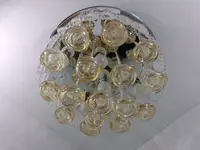 Люстра стельова з кольоровим LED підсвічуванням з пультом 25012 Хром 27х40х40 см.