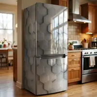 Наклейки на холодильник, 3Д соти, 200х65 см - Лицьова + Ліва (А), з ламінуванням