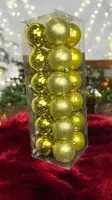 Набор игрушек на елку 14667 8 см 24 шт золотистый