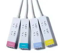 Мережевий фільтр з євровилкою Youth RU-S3 2*Plug 3*USB 220V pink Remax 341702