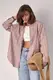 Жіноча сорочка в клітинку oversize фасону - пудра цвет, M