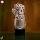 3D ночник "Перчатка Таноса" (УВЕЛИЧЕННОЕ ИЗОБРАЖЕНИЕ) + пульт ДУ + сетевой адаптер+ батарейки (3ААА)