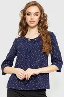 Блуза с принтом цвет синий 230R150-4