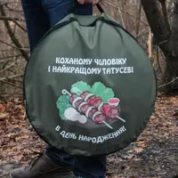Чехол зелёный (оксфорд) / сумка для сковороды из диска бороны 60 см