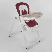 Стільчик для годування "Toti W-22019". Burgundy and White (96508)