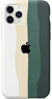 Силиконовый чехол для iPhone 12 Pro / 12 - Rainbow, Разноцветный / Зелёный