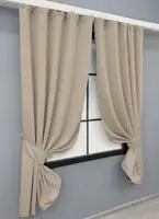Комплект (2шт. 1,3х1,7м.) коротких штор, блекаут двосторонній, колекція "Eclipse". Колір пісочний. Код 1817ш 35-0400