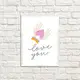 Постер в рамке Love you 30x42 см, A3 (WMT3_21L009_WH)