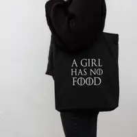 Екосумка GoT "A girl has no" персоналізована, Чорний, англійська