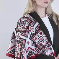 Хустинка шовкова Армані з принтом Український орнамент 68х68 см (HUST_25M029)
