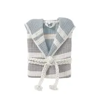 Халат Lotus Home - Milana muslin beige-lead blue L/XL