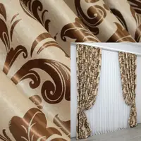 Шторы (2шт 1х2,7м.) из ткани блэкаут-софт, "Лилия". Цвет капучино с коричневым. Код 1275ш (Б)  31-691