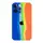 Силиконовый чехол для iPhone 13 Pro - Rainbow, Разноцветный / Синий