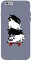 Чехол-накладка TOTO Matt TPU 2mm Print Case Apple iPhone 6/6s #51 Mops Skate Lavander Grey
