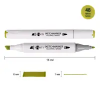 Маркер спиртовий Santi Professional SA-48 390860 жовто-зелений