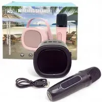 Уценка. Караоке набор "Wireless Speaker" (колонка + микрофон), черный - пом*ята упаковка