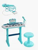 Детский синтезатор Electronic Piano 3F с микрофоном со стулом. Blue (135266)