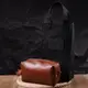 Мужская косметичка среднего размера из гладкой кожи на молнии Сердце GRANDE PELLE 16765 Светло-коричневая