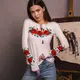 Вышиванка-лонгслив Moderika Маковое Поле белый с длинным рукавом XXXL