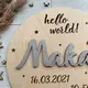 Деревянный настенный декор в детскую с метрикой