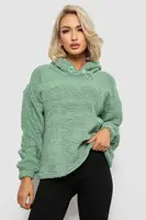Худи женский однотонный с капюшоном, цвет оливковый, 257R14
