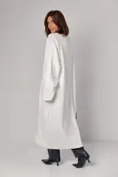 Довгий кардіган жіночий без застібки - молочний колір, ONE SIZE