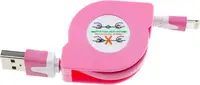 Кабель TOTO TKX-67 Flat USB cable Lightning 1m Pink
